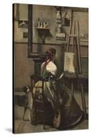 The Artist's Studio, C.1868-Jean-Baptiste-Camille Corot-Stretched Canvas