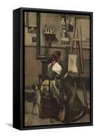 The Artist's Studio, C.1868-Jean-Baptiste-Camille Corot-Framed Stretched Canvas