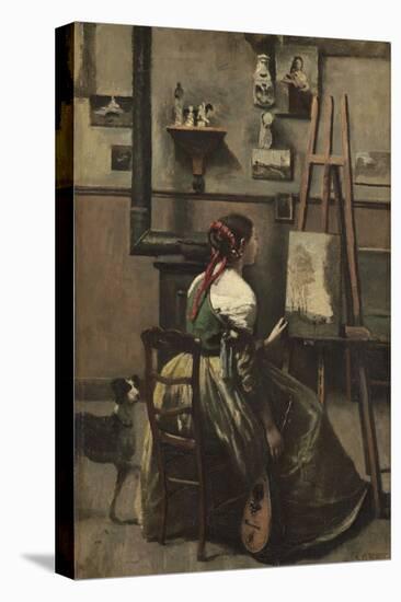 The Artist's Studio, C.1868-Jean-Baptiste-Camille Corot-Stretched Canvas