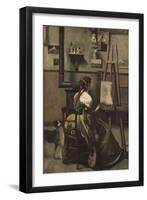 The Artist's Studio, C.1868-Jean-Baptiste-Camille Corot-Framed Giclee Print