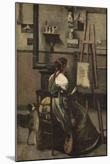 The Artist's Studio, C.1868-Jean-Baptiste-Camille Corot-Mounted Giclee Print