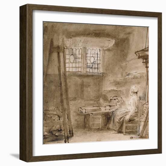 The Artist's Studio-Rembrandt van Rijn-Framed Giclee Print