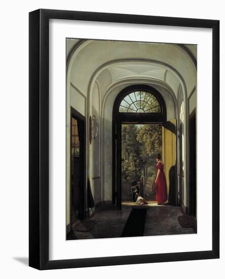 The Artist's Wife and Child in the Hall of their House on the Lijnbaansegracht-Carel Hansen-Framed Giclee Print