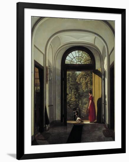 The Artist's Wife and Child in the Hall of their House on the Lijnbaansegracht-Carel Hansen-Framed Giclee Print