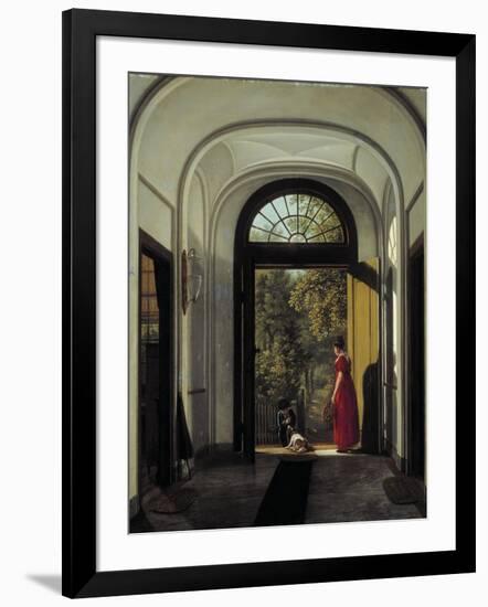 The Artist's Wife and Child in the Hall of their House on the Lijnbaansegracht-Carel Hansen-Framed Giclee Print