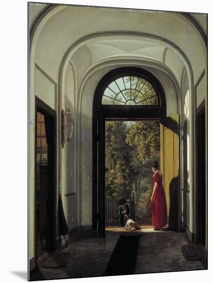 The Artist's Wife and Child in the Hall of their House on the Lijnbaansegracht-Carel Hansen-Mounted Giclee Print