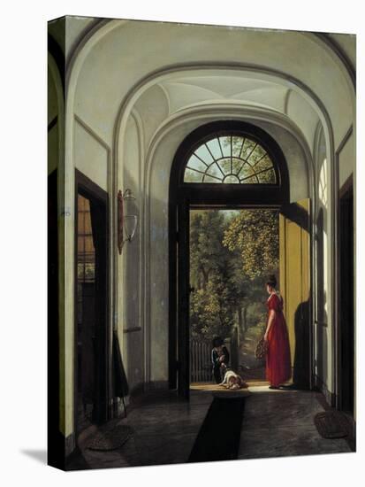 The Artist's Wife and Child in the Hall of their House on the Lijnbaansegracht-Carel Hansen-Stretched Canvas