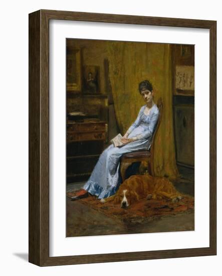 The Artist's Wife and His Setter Dog, c.1884-89-Thomas Cowperthwait Eakins-Framed Giclee Print