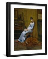 The Artist's Wife and His Setter Dog, c.1884-89-Thomas Cowperthwait Eakins-Framed Giclee Print