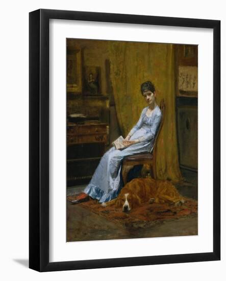 The Artist's Wife and His Setter Dog, c.1884-89-Thomas Cowperthwait Eakins-Framed Giclee Print