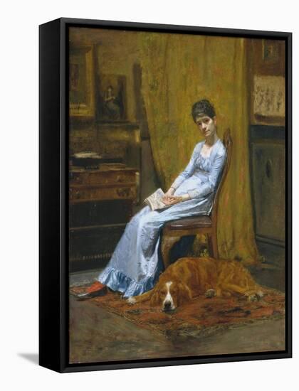 The Artist's Wife and His Setter Dog-Thomas Cowperthwait Eakins-Framed Stretched Canvas