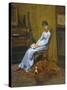 The Artist's Wife and His Setter Dog-Thomas Cowperthwait Eakins-Stretched Canvas