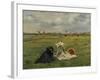 The Artist's Wife and Mother in the Meadow (Oder: the Swallows), 1873-Edouard Manet-Framed Giclee Print