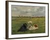 The Artist's Wife and Mother in the Meadow (Oder: the Swallows), 1873-Edouard Manet-Framed Giclee Print