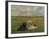 The Artist's Wife and Mother in the Meadow (Oder: the Swallows), 1873-Edouard Manet-Framed Giclee Print