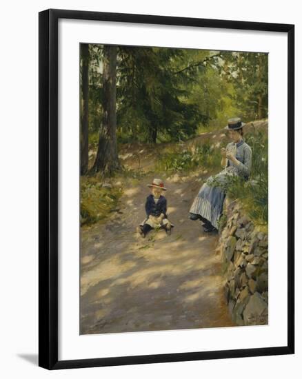 The Artist's Wife Dagny and their Son Sigurd-Paul Fischer-Framed Giclee Print