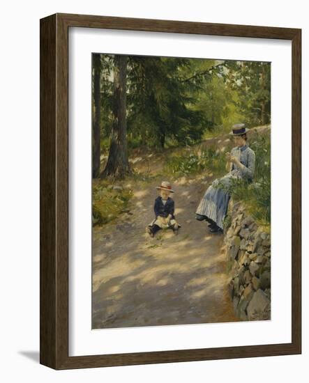 The Artist's Wife Dagny and their Son Sigurd-Paul Fischer-Framed Giclee Print