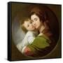 The Artist's Wife, Elizabeth, and their Son Raphael, c.1773-Benjamin West-Framed Stretched Canvas