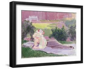 The Artist's Wife in the Garden of Rowlandson House-Spencer Frederick Gore-Framed Giclee Print