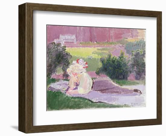 The Artist's Wife in the Garden of Rowlandson House-Spencer Frederick Gore-Framed Giclee Print