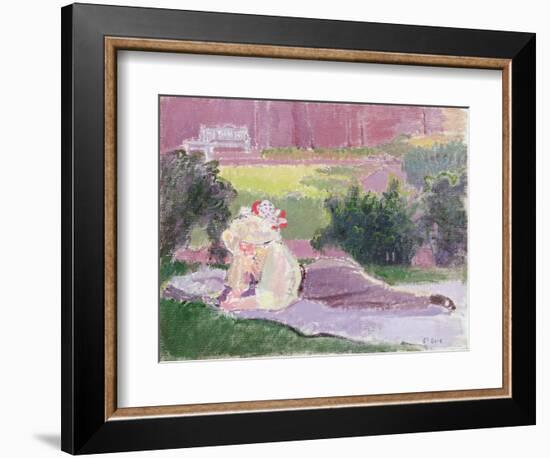 The Artist's Wife in the Garden of Rowlandson House-Spencer Frederick Gore-Framed Giclee Print