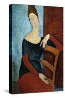 The Artist's Wife (Jeanne Huberterne) 1918-Amedeo Modigliani-Stretched Canvas