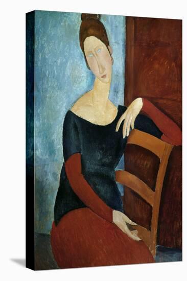 The Artist's Wife (Jeanne Huberterne) 1918-Amedeo Modigliani-Stretched Canvas