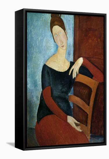 The Artist's Wife (Jeanne Huberterne) 1918-Amedeo Modigliani-Framed Stretched Canvas