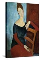 The Artist's Wife (Jeanne Huberterne) 1918-Amedeo Modigliani-Stretched Canvas