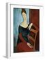 The Artist's Wife (Jeanne Huberterne) 1918-Amedeo Modigliani-Framed Premium Giclee Print