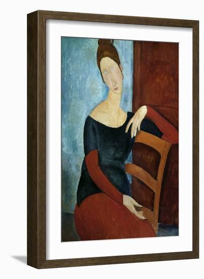 The Artist's Wife (Jeanne Huberterne) 1918-Amedeo Modigliani-Framed Giclee Print