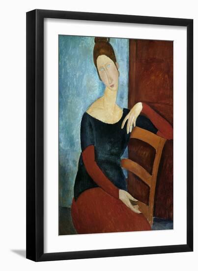 The Artist's Wife (Jeanne Huberterne) 1918-Amedeo Modigliani-Framed Giclee Print