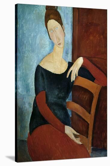 The Artist's Wife (Jeanne Huberterne) 1918-Amedeo Modigliani-Stretched Canvas