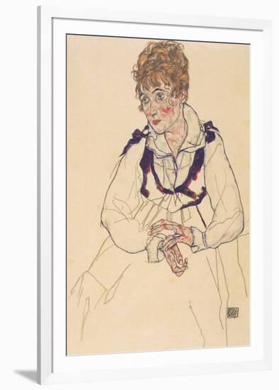 The Artist's Wife, Seated, 1917-Egon Schiele-Framed Giclee Print