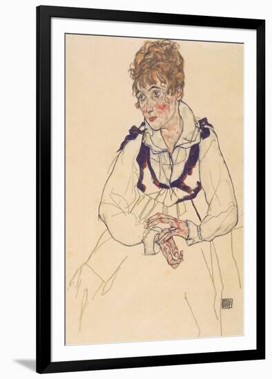 The Artist's Wife, Seated, 1917-Egon Schiele-Framed Giclee Print