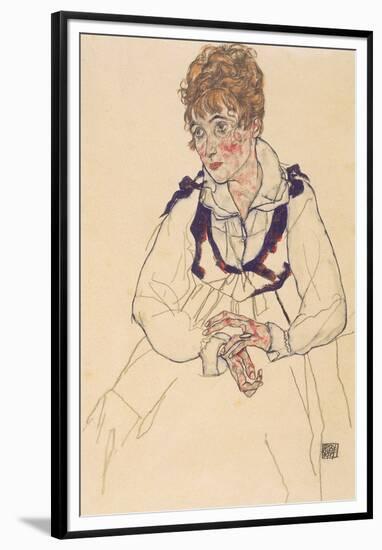 The Artist's Wife, Seated, 1917-Egon Schiele-Framed Giclee Print