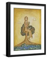 The Artist's Wife Seated in a Tree-Cecil Collins-Framed Giclee Print