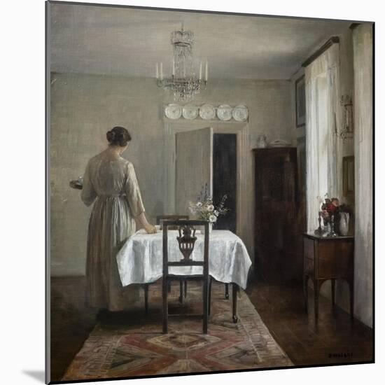 The artist's wife setting the table, 1884-88-Carl Holsoe-Mounted Giclee Print