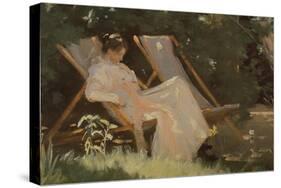 The Artist's Wife Sitting in a Garden Chair at Skagen, 1893-Peder Severin Kröyer-Stretched Canvas