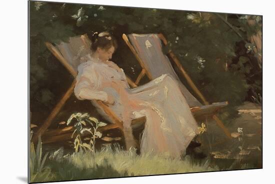 The Artist's Wife Sitting in a Garden Chair at Skagen, 1893-Peder Severin Kröyer-Mounted Premium Giclee Print