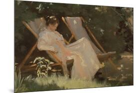 The Artist's Wife Sitting in a Garden Chair at Skagen, 1893-Peder Severin Kröyer-Mounted Premium Giclee Print