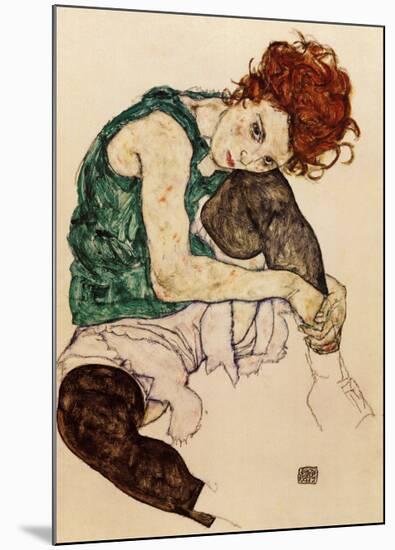 The Artist's Wife-Egon Schiele-Mounted Art Print