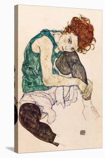 The Artist's Wife-Egon Schiele-Framed Stretched Canvas