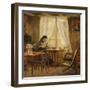 The Artists Mother in the Living Room, Holskogen-Olaf Isaachsen-Framed Giclee Print