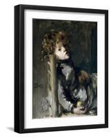 The Artists Son, Ignacio, Seated, 1887-Ignacio Pinazo camarlench-Framed Giclee Print