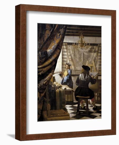 The Artists Studio or the Art of Painting-Johannes Vermeer-Framed Art Print