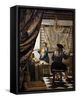 The Artists Studio or the Art of Painting-Johannes Vermeer-Framed Stretched Canvas