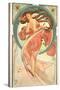 The Arts: Dance, 1898-Alphonse Mucha-Stretched Canvas