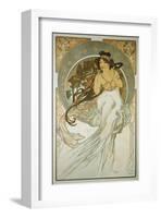 The Arts: La Musique-Alphonse Mucha-Framed Premium Giclee Print