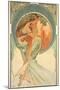 The Arts: Poetry, 1898-Alphonse Mucha-Mounted Premium Giclee Print